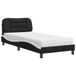 vidaXL Lit avec matelas "Hvar" Similicuir Noir et blanc 100x200 cm
