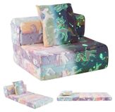 Banc enfant 3-en-1, motif lumineux, pliable, avec coussin, multicolore