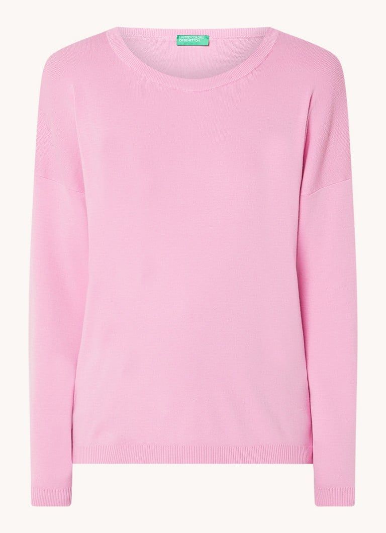 Benetton Fijngebreide pullover met ronde hals
