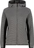 CMP Dames hoodie met rits, maat L, polyester, fleece, met capuchon, lange mouw, zijzakken, ghiaccio-antracite