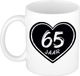 Bellatio Decorations cadeau mok/beker - 65 jaar - verjaardag - keramiek - 300 ml