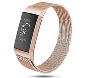By Qubix Qubix - Milanese bandje voor Fitbit Charge 3 & 4 - Large - Champagne goud