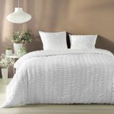 Douceur d'intérieur Plissia Microfiber Bedding Set, 240 x 220 cm, White