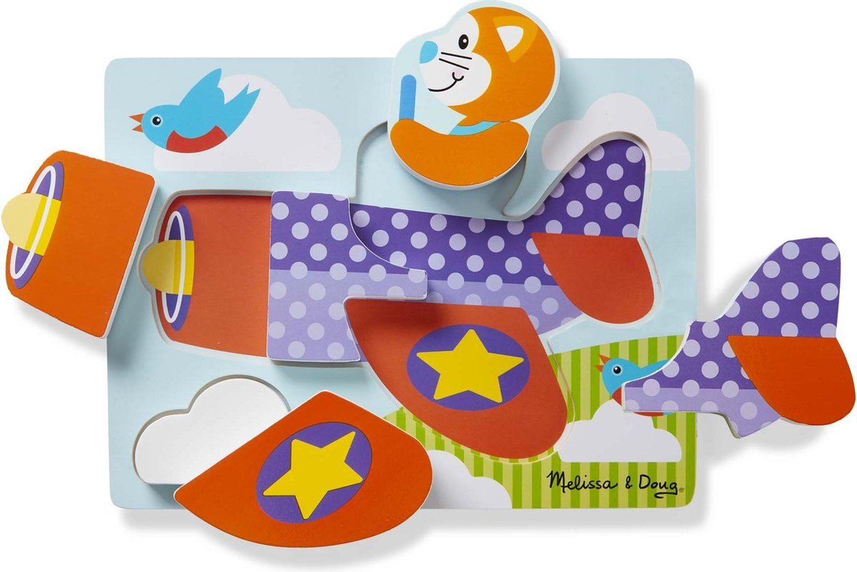 MELISSA & DOUG Grote puzzel van hout - 4 in een set