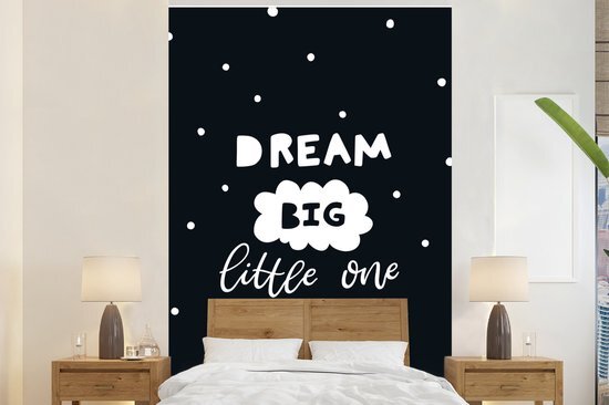 Nr1Wallpaper Behang - Fotobehang Kinderillustratie Dream big little one quote - Breedte 195 cm x hoogte 300 cm