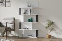 Stijlvolle witte boekenplank, 80 x 160 x 21,8 cm, 100% melamine gecoat particle board, 18 mm dik, wandmontage, meerdere planken, ideaal voor thuis en op kantoor