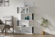 Stijlvolle witte boekenplank, 80 x 160 x 21,8 cm, 100% melamine gecoat particle board, 18 mm dik, wandmontage, meerdere planken, ideaal voor thuis en op kantoor