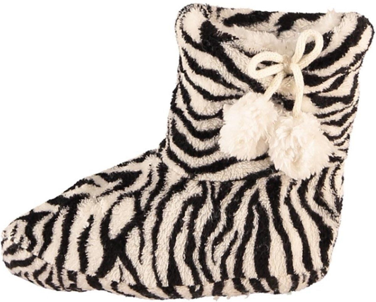 Meisjes sloffen met zwart/witte zebra print 28-30