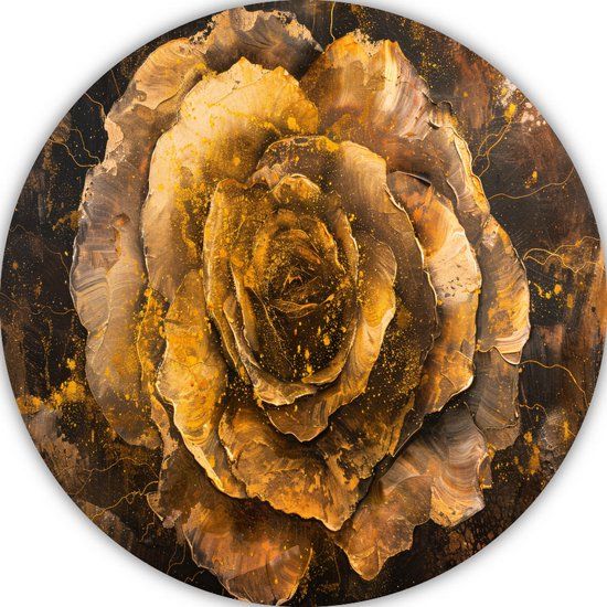 Merkloos / Sans marque Roos Muurcirkel - Bloem Wandcirkels - Forex - 60x60 cm