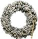 Merkloos Kerstkrans 60 cm - groen met led - besneeuwd - met gouden hanger/ophanghaak
