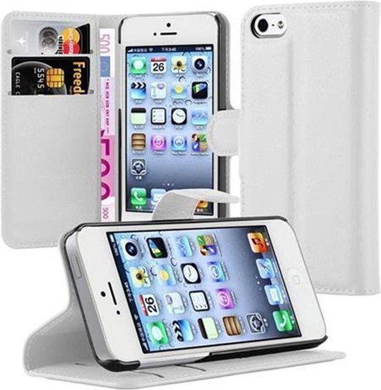 Cadorabo Book Case voor Apple iPhone 5 / 5S / SE 2016 - Arctisch Wit