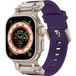 Techsuit Bracelet W064 pour Apple Watch 49mm / 46mm / 45mm / 44mm / 42mm Series, Argent Mauve