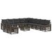 vidaXL Tuinbank Set 12 st Grijs poly rattan