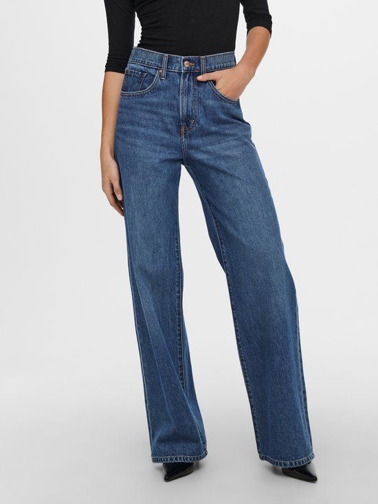 ONLY ONLHOPE EX HW WIDE DNM ADD465 NOOS Dames Jeans - W29 X L30 - Medium Blue Denim