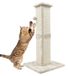 Poteau griffoir chat - Sisal - 81 cm - Beige - Avec balle pour chats et chatons