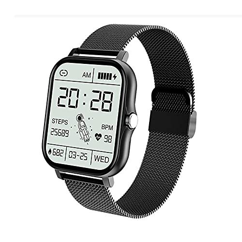 KDFJ Smart Watch 2021-horloges voor heren, dames, 1,69-inch touchscreen-fitnesstracker, hartslag-slaapmonitor, waterdichte smartwatch voor iOS Android-zwart