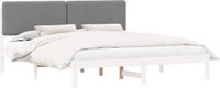 vidaXL Bedframe met Gevoerd Hoofdbord Lichtgrijs 180 x 200 cm
