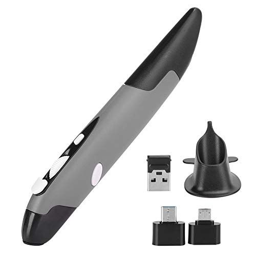 fasient Handschrift Pen Mouse Stylus voor computer, Pocket Mouse, Custom Innovative Wireless Vertical Mouse 2.4G Verticale muis voor computer(gray, PR-03)