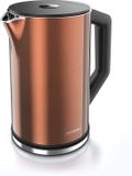 Arendo Roestvrijstalen waterkoker met temperatuurinstelling 40-100 graden - Dubbelwandig design - Model ELEGANT - 1,5 liter - 2200 W