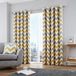 Fusion - Chevron - 1 paar gordijnen met oogjes, 100% katoen, klaar voor gebruik, 117 x 137 cm (b x h), oker