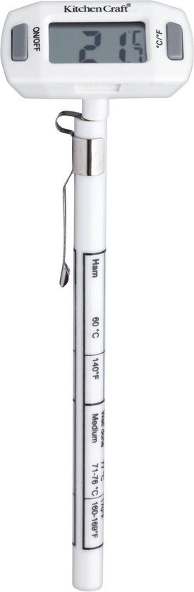 KitchenCraft Digitale Kookthermometer met sonde - Wit
