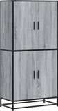vidaXL Hoge kast 68x35x139 cm bewerkt hout grijs sonoma eikenkleurig