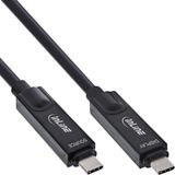 InLine USB 3.2 Gen.2 AOC-kabel, USB-C M/M, 8K60Hz, 60W, zwart, 5m