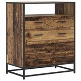 vidaXL Ladekast 4-Lade Oud hout 70 x 41 x 83,5 cm Bewerkt hout