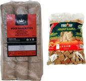 Briquettes de bois - 10 kilo - poêle/cheminée - incl 192x allume-feu