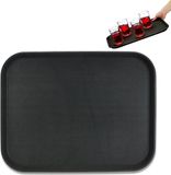 Merkloos Relaxdays Horeca dienblad - Set van 2 - Rechthoekig - 46 x 35 cm - Zwart