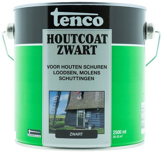 Tenco Houtcoating Zwart - 2,5 liter - Zijdeglans - Voor buiten