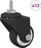 vidaXL Roue pivotante 12 pièces Noir 40,4 x 40,4 x 19,7 mm Glace et nylon