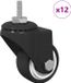 vidaXL Roue pivotante 12 pièces Noir 40,4 x 40,4 x 19,7 mm Glace et nylon