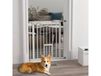 PawHut Barrière de sécurité animaux chien porte fermeture automatique sans perçage de 74 à 80 cm acier noir