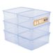 Rotho Clear Box 6-delige opbergbox set 10 L met deksel, stapelbaar, 36×26×14 cm, transparant blauw