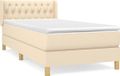 vidaXL Boxspring met matras stof crèmekleurig 90x190 cm