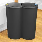 Spetebo Poubelle 2x25 litres, modèle double - Couleur : noir