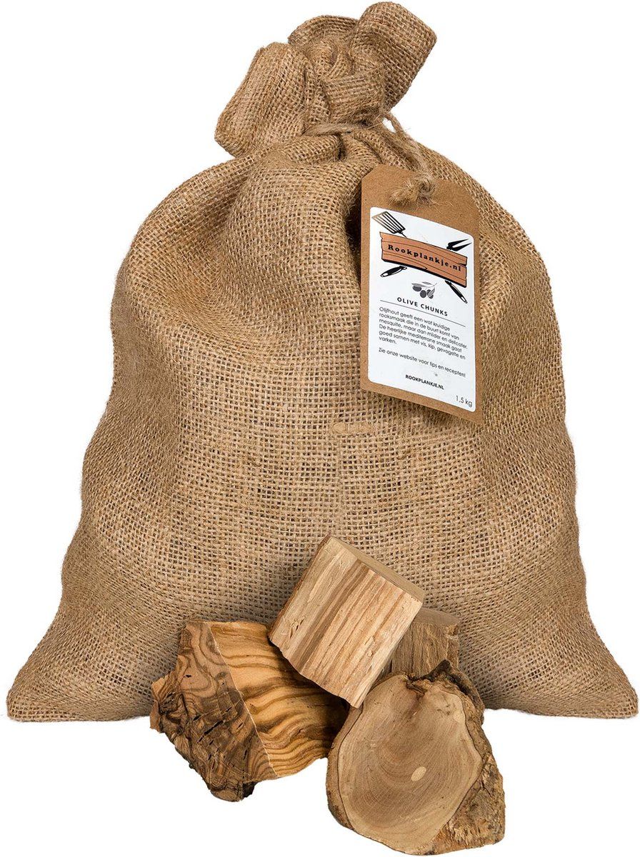 Rookplankje.nl Olijf Chunks 1,5kg | BBQ | Rookhout