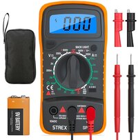 Strex Digitale Multimeter - AC/DC - Incl. Duracell Batterij, Klemtangen & Opberghoes - Multi Meter
