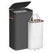 SONGMICS Wasmand, 60 liter, met deksel en handgrepen, inktzwart ULCB811BH01