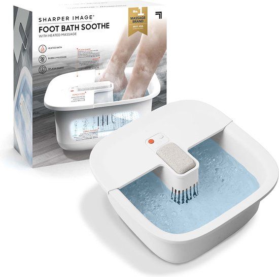 Sharper Image - Heated Massage Foot Bath - Voetenbad - Warmtemassage met bubbels - Eenvoudig legen en schoonmaken