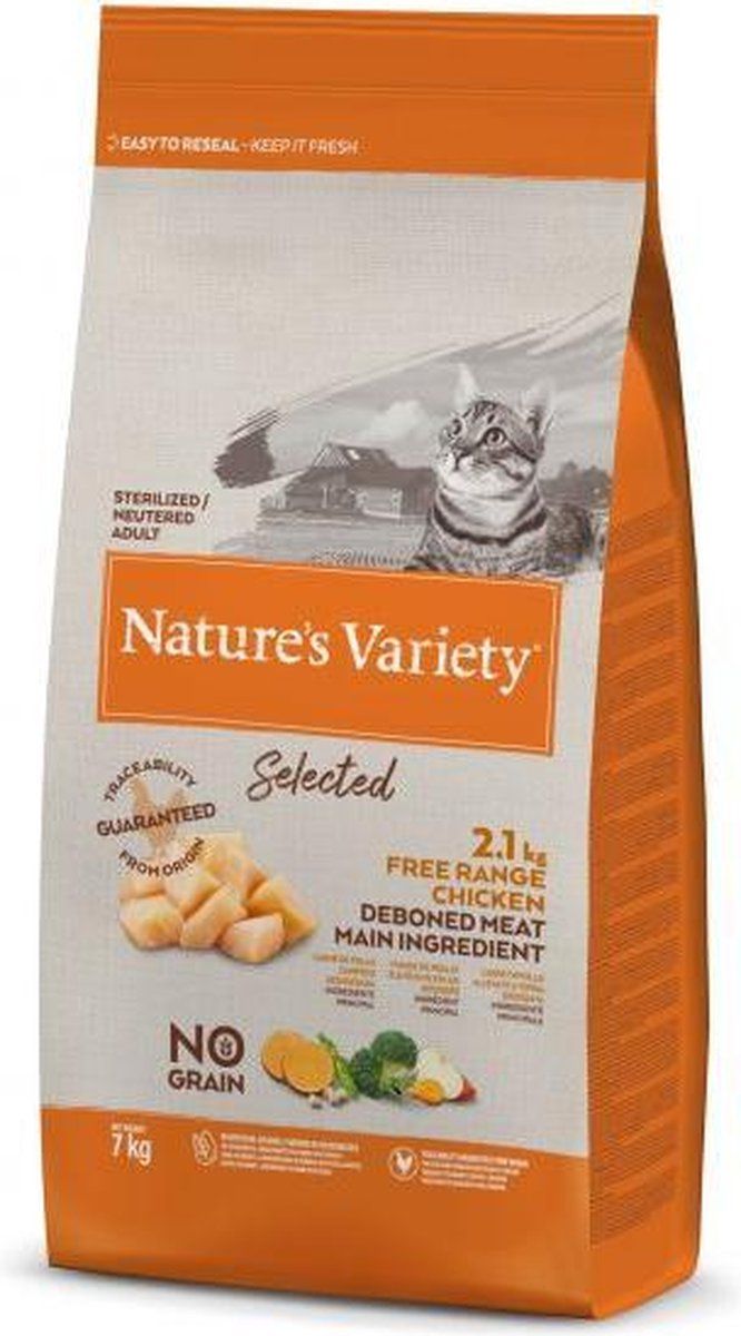 Natures Variety Selected Sterilized Free Range Chicken Kattenvoer 7 kg