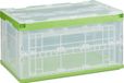 Relaxdays vouwkrat, 60 l, stabiel, met deksel, kunststof, HBD 31,5 x 59,5 x 39,5 cm, boodschappenkrat, groen