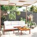 Maison Exclusive - Salon de jardin 5 pièces avec coussins crème 63 x 63 cm