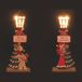 Set Hout Kerstlantaarns Set van 2 LED Hout 45 cm Decoratie met Letters Kerstmis