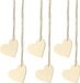 PartyDeco Cadeaulabels Houten Hartje - Set 20 Stuks - Bruin - 6 x 5 cm