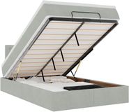 vidaXL Ottoman bed met matras en LED's 120x200 cm fluweel lichtgrijs