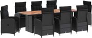 vidaXL - Table de bar - Set - 2 places assises - Noir - Polyrotin