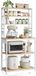 VASAGLE Armoire de cuisine avec prises, étagère sur pied pour cuisine, étagère pour micro-ondes, sur pied, 6 étagères et 6 crochets, pour micro-ondes, cadre en acier, 40 x 80 x 167 cm, Chêne doré Blanc nuage KKS119Y02