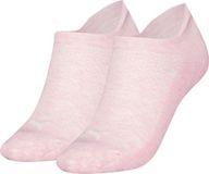 PUMA 2 paar dames sneaker sokken katoen - Badstof zool - Sneakersokken wit, zwart en grijs - 38 - Roze